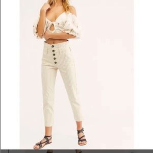 Free People Montella Beige Paper Bag Pants